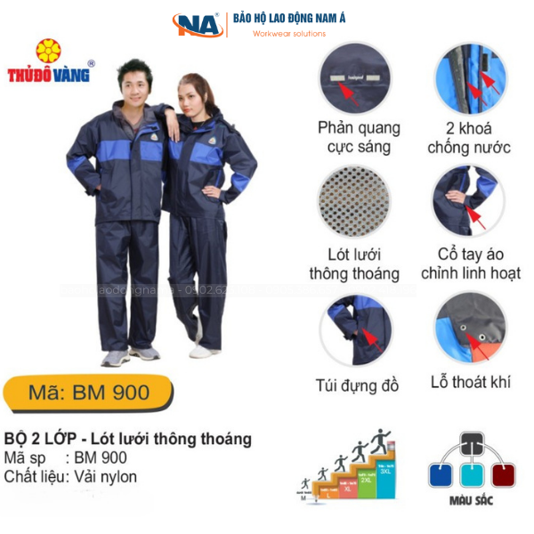 Áo mưa 2 lớp Thủ Đô Vàng Top Top BM900