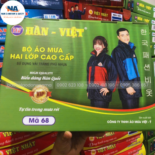 Áo mưa bộ Hàn Việt 68 - 2 lớp cao cấp 3 ao mua bo han viet 68 2 lop cao cap