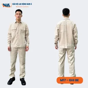 Đồng phục bảo hộ lao động may sẵn M17 ghi be 7 dong phuc bao ho lao dong may san m17 ghi be 2
