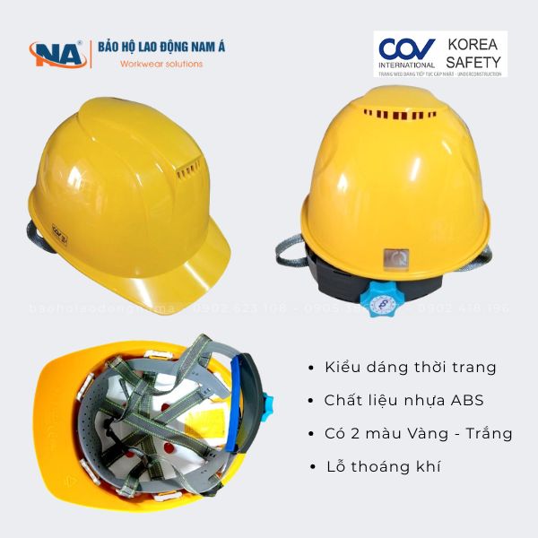 Mũ BHLĐ COV lỗ thoáng A001 (có xốp)