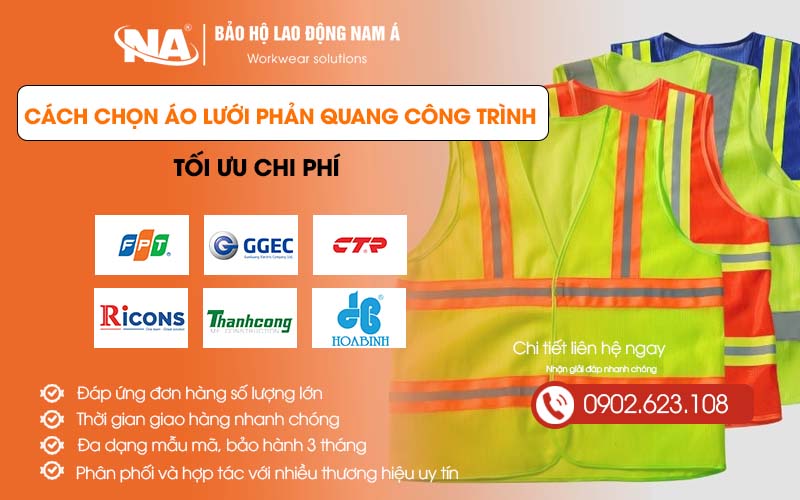 áo lưới phản quang công trình