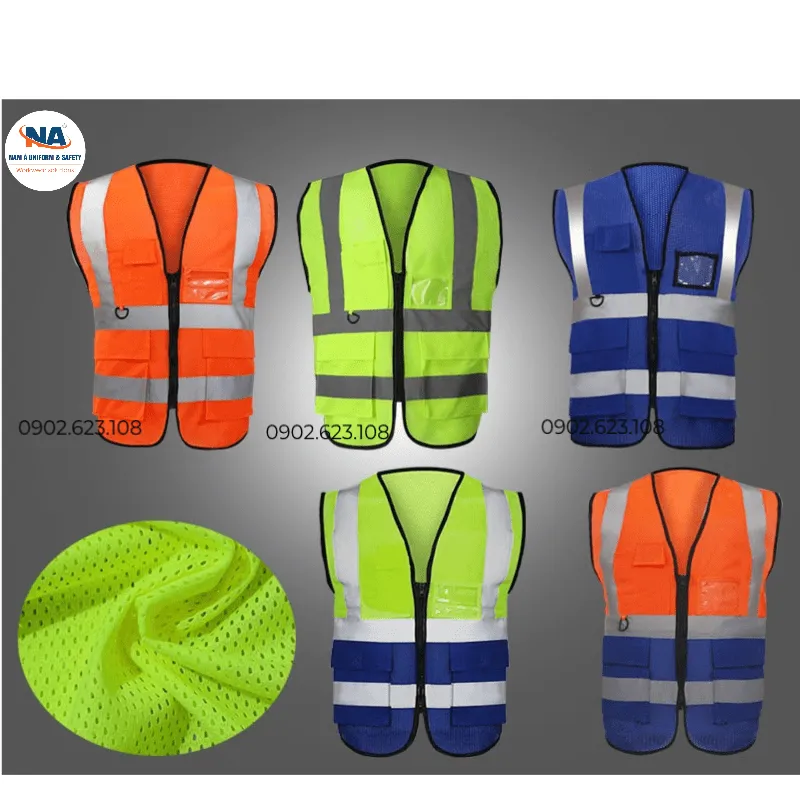 Áo lưới phản quang vải Palize có túi